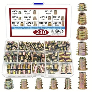 Tuercas Roscadas para Muebles de Aleación de Zinc, Kit Surtido de 230 Piezas Métricas M4 M5 M6 M8 M10 - Product Image 1