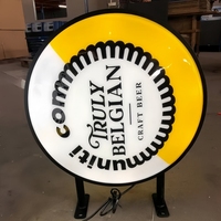 Boîte à lumière LED ronde extérieure personnalisée, enseigne lumineuse pour entreprise, logo mural, enseigne murale ronde, signalétique en lettres, boîte à lumière publicitaire LED