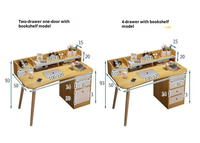 Bureau d'étude modulaire simple, bureau d'apprentissage moderne pour étudiants, armoire à tiroirs, rangement multifonctionnel, bureau d'ordinateur, bureau à domicile