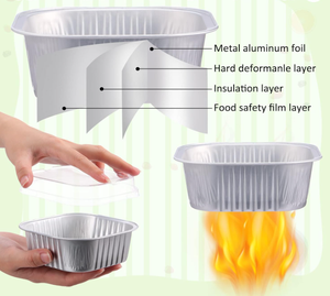 Plats complets jetables en aluminium, plats préparés pour le déjeuner, contenants en aluminium pour l'emballage de repas prêts à manger - Product Image 4