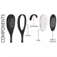 Raquette de tennis sportive OEM personnalisée en fibre de carbone, raquette de paddle-tennis professionnelle, pala de padel