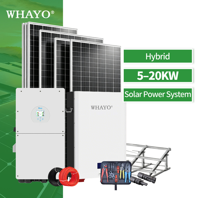 Complete Hybrid Solar Panel System 5kW 6KW 8KW 10kW 12KW Residential Energy Storage Kit