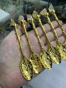 Cucchiaini in Lega con Cristallo di Quarzo Rosa, Mini Cucchiaini Decorativi per Tè e Caffè - Product Image 5