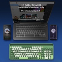 Clavier sans fil élégant multicolore FV-866 pour ordinateur portable professionnel, nouveau clavier portable à double mode avec interrupteurs à ciseaux