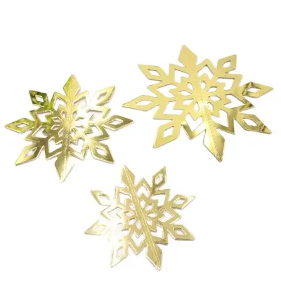 6 Pcs/Set Cardboard 3D Hollow Snowflake Hanging Ornaments New Year's Christmas Decorations for Home Party Decoration