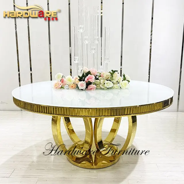 Tempered mirror wedding furniture glass banquet hall tables
