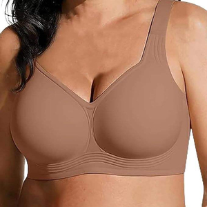 Soutien-gorge de sport grande taille M-5XL pour <span class=keywords><strong>femme</strong></span>, sans couture, sans armatures, effet push-up, fin et respirant pour l'été, anti-affaissement, usage quotidien - Product Image 1