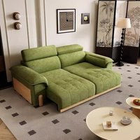 Canapé fonctionnel extensible droit en chenille électrique 3 places, style mi-crème, pour petit appartement, idéal salon