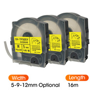 Papel de Etiquetas Compatible con Impresora Orison MAX LM-TP509Y LM-TP509W, Ancho de 9 mm, para Máquina de Numeración de Cables LW-550E LM-550A