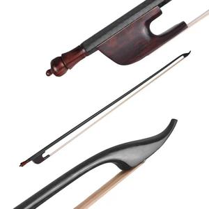 <span class=keywords><strong>Archet</strong></span> de <span class=keywords><strong>violon</strong></span> 4/4 style <span class=keywords><strong>baroque</strong></span> en fibre de carbone avec grenouille en bois de snackwood et manche rond en fibre de carbone noire - Product Image 1