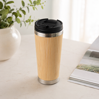 Mug de voyage en bambou de 450 ml avec couvercle, gravure laser personnalisée, vente en gros directe usine Chine, idéal pour les trajets quotidiens et les programmes de cadeaux en gros