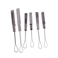 (Softel) FTTH Abrazadera de cable de poste de caída de fibra óptica ajustable Plástico + Tensión aérea negra de aluminio