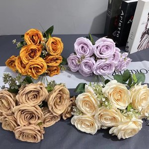 مجموعة جميلة من الزهور صور من الحرير تخصيص قطعة واحدة وردة جديدة - Product Image 1