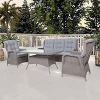 Joye Leisure Halbrunde Rattan Garden 4 Stück Lounge Sofa Set Outdoor Liege funktion Alu Wicker Sofa Set Möbel