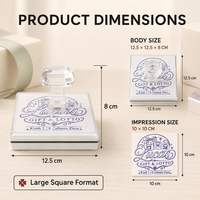 Tampon encreur personnalisé extra large 100x100mm avec logo, tampon pré-encré GT avec tampon encreur intégré pour petites entreprises et emballages DIY