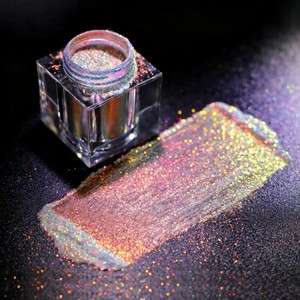 Poudre de pigment cosmétique bio effet caméléon, maquillage irisé arc-en-ciel, surligneur scintillant, finition éclatante - Product Image 2
