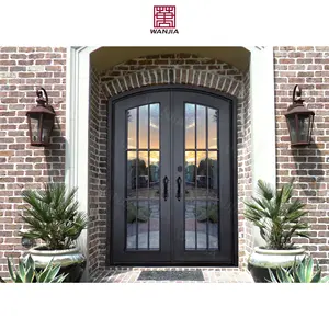 Villa apartment anti theft front entry iron doors wrought iron door for home entry front glass french doors