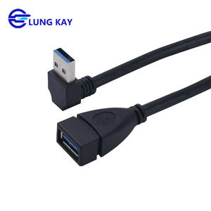 Cable de Extensión USB 3.0 en Ángulo Recto de 90 Grados LUNG KAY, Macho a Hembra, Carcasa de PVC Moldeada con Blindaje Completo, Transferencia de Datos de 5 Gbps - Product Image 1