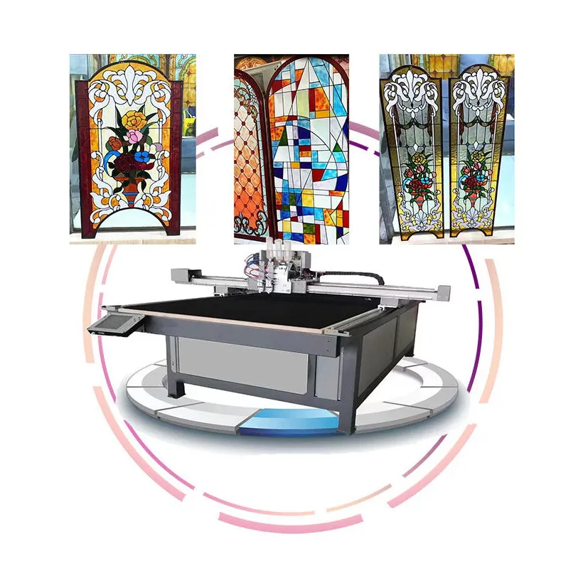 Macchina per pittura su vetro CNC chiesa porta finestra colorata arte vetro macchina da disegno di vetro colorato