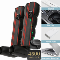 Bottes de pressothérapie pneumatiques à 5 chambres de qualité médicale, sans fil, à compression d'air pour les jambes, avec chaleur et batterie 4500 mA pour la récupération des œdèmes