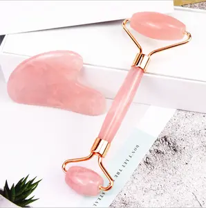 Gua Sha-Rodillo de Jade para el cuidado de la piel, piedra de cuarzo para masaje Facial, productos para el cuidado de la piel, antienvejecimiento