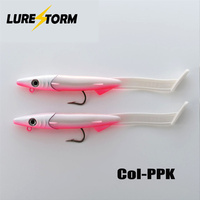 LureStorm Leurre Souple Artificiel en PVC pour la Pêche, Appât Souple en Forme d'Anguille, Têtes Plombées de Pêche – Tailles et Poids Variés (6.5cm/9.5g, 8.5g, 10.5cm/14.5g, 12cm/25g, 14cm/45g)