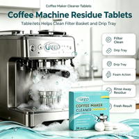 Tablettes de nettoyage pour machine à expresso : Détartrant et dégraissant pour filtre et tête de brassage
