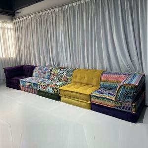 2025 mới vải <span class=keywords><strong>sofa</strong></span> cắt căn hộ nhỏ nhà khách cho thuê phòng khách lười biếng Mạt chược đậu phụ khối mô-đun <span class=keywords><strong>Sofa</strong></span> giường - Product Image 2