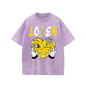 เสื้อยืดผ้าฝ้ายฟอกกรดแนววินเทจสำหรับผู้ชายเสื้อฮิปฮอปผ้าฝ้าย100% คุณภาพสูงพิมพ์ลายดิจิตอลทรงโอเวอร์ไซส์ - Product Image 2