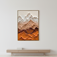 Peinture à l'huile abstraite texturée 3D sur toile, art mural, taille et cadre personnalisables, tons chauds et terreux, décoration intérieure