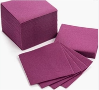 Serviettes en papier jetables Airlaid pour fêtes de cuisine, 50 pièces, 16x16 pouces, serviettes imprimées violettes pour dîners et événements