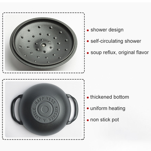 Bán Buôn Hàn Quốc Bát Canh Nồi Thịt Hầm Bibimbap Nồi Tráng Men Nông Canh Nồi Không Dính Tráng Men Đúc Sắt Hà Lan Lò Với Nắp - Product Image 4