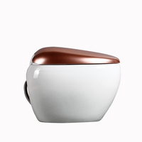WC japonais moderne monobloc en céramique en forme d'œuf avec bidet électrique intelligent, chasse d'eau à siphon et abattant automatique