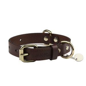 Fabriek Groothandel Hoge Kwaliteit Hond Harnas Plain Real Lederen Koe Lederen Halsband - Product Image 1