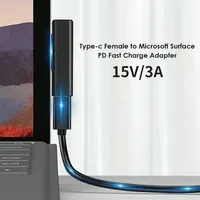 Alimentation USB C à charge rapide PD 65W pour Microsoft Surface Pro X 8 7 6 5 4 3 Go Book Converter, chargeur pour Microsoft Surface
