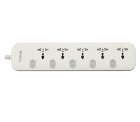 Câble d'extension universel 2M câble d'alimentation carte d'extension 5 prises interrupteur individuel conçu pour l'atelier d'hôtel de bureau à domicile