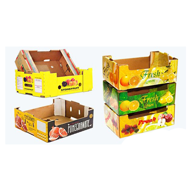 Corrugated Carton Paper Cardboard Packaging for Supermarket Pomegranate Orange apple Kiwi Dragon Fruit and Vegetable Packing Box