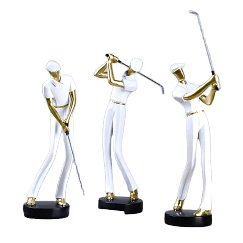 ゴルフスポーツキャラクターゴルフ置物像ゴルファー装飾彫刻ポリレジンアートギフトキャビネットデスクトップレジンクラフト
