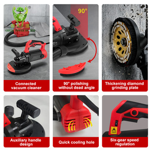 เครื่องขัดผิวคอนกรีตแบบดูดฝุ่นในตัวขนาด 7 นิ้ว ชุดเครื่องเจียรแบบมุมสำหรับขัดคอนกรีต ซีเมนต์ หินอ่อน หินแกรนิต - Product Image 2