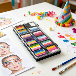 Kit de <span class=keywords><strong>peinture</strong></span> corporelle et visage professionnelle pour enfants, ensemble de <span class=keywords><strong>peinture</strong></span> artistique arc-en-ciel, <span class=keywords><strong>palette</strong></span> de <span class=keywords><strong>peinture</strong></span> pour le corps et le visage - Product Image 5