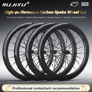 Roues de vélo de route à frein à disque en fibre de carbone 50/60 mm, moyeu à cliquet 36T, logo personnalisé, MOQ, vente chaude - Product Image 1