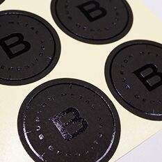 Etiquetas adhesivas de plástico transparente personalizadas con <span class=keywords><strong>sello</strong></span> de lámina dorada, pegatina de lámina en relieve de impresión - Product Image 2