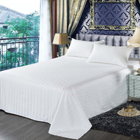 Ensemble de draps de lit personnalisés en usine, linge de lit d'hôtel, ensemble de literie 100% coton, ensemble de draps plats blancs pour hôtel