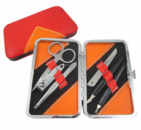 Ensemble de coupe-ongles professionnel 6-en-1 de luxe, kit de manucure et pédicure complet, cuir PU, acier inoxydable