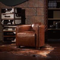 Luxe antique classique rétro Faux cuir chaise longue en cuir canapé à cigares en cuir pour salon réception fauteuil à l'ancienne