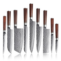 Couteau de cuisine en acier Damas à 67 couches, couteau Santoku avec cœur en VG10, couteau de chef avec manche en bois