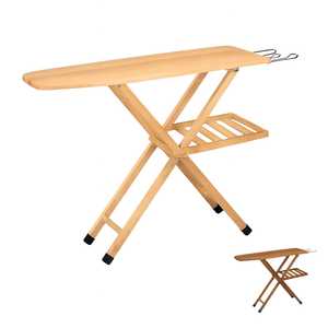 Ironing Board Wooden 120x35 Cm <b>Adjustable</b> Height With Iron Rest Foldable <b>Table</b> - Product Image 1