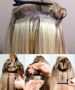 Extensions de cheveux invisibles en bande adhésive, cheveux humains vierges 500g, lisses, soyeux, pointes épaisses, pour salon de beauté - Product Image 6