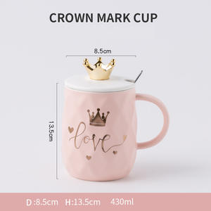 Tasse à café Tasse en céramique en porcelaine pour maman avec couronne Cadeau unique pour femmes Tasses Cadeaux modernes roses européens pour 1 utilisateur - Product Image 6
