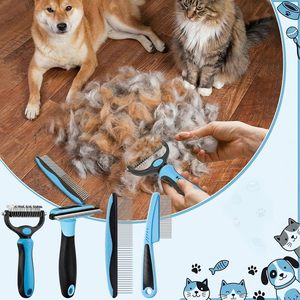 Peigne démêlant en acier inoxydable pour animaux de compagnie, brosse de toilettage pour chiens, produits de nettoyage pour animaux, peigne en acier pour animaux - Product Image 5